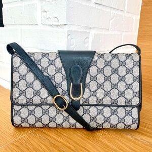 Gucci Authenticated Monogram Blue Crossbody / Shoulder Bag